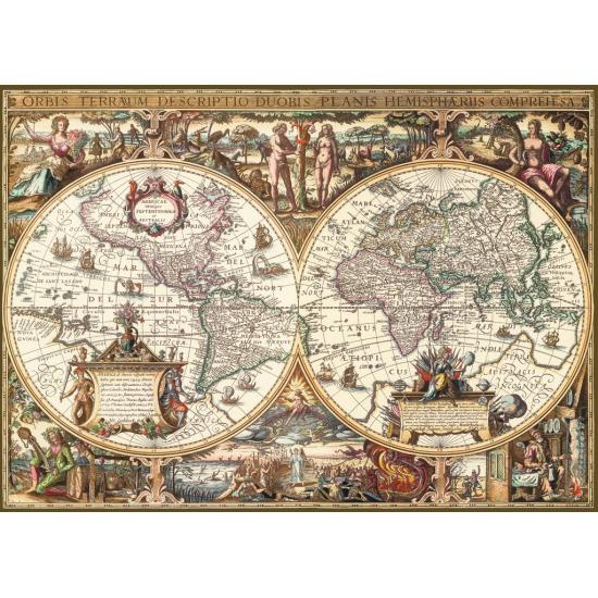 Puzzle antigo mapa do mundo Ravensburger 1000 peças Puzzle antigo mapa do mundo Ravensburger 1000 peças