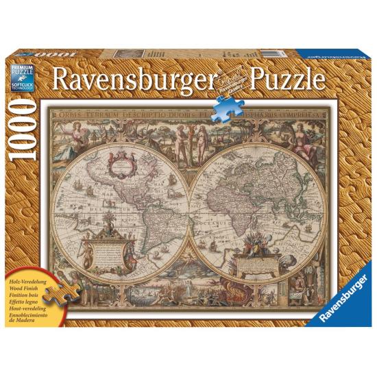 Puzzle antigo mapa do mundo Ravensburger 1000 peças Puzzle antigo mapa do mundo Ravensburger 1000 peças