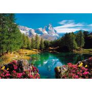 Puzzle Ravensburger Matterhorn, Lago da Montanha 1500 Peç