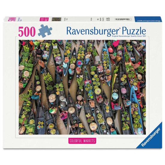Puzzle Ravensburger Mercado Flutuante, Indonésia 500 Peças