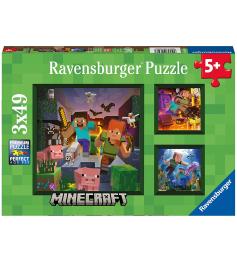 Puzzle Ravensburger Minecraft 3x49 Peças