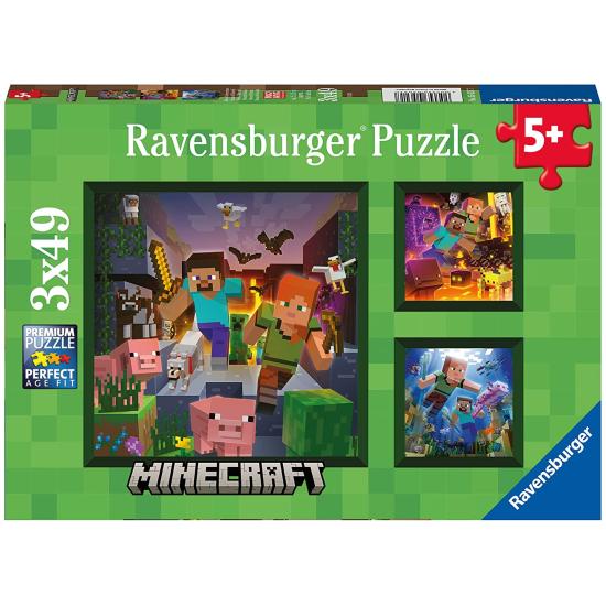 Puzzle Ravensburger Minecraft 3x49 Peças