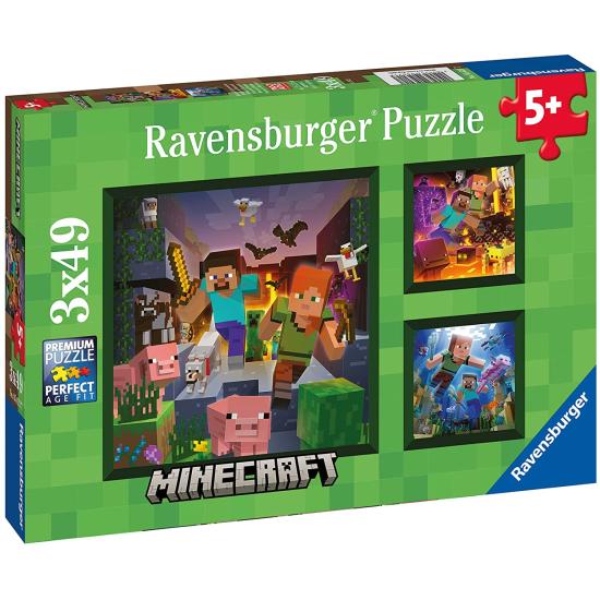 Puzzle Ravensburger Minecraft 3x49 Peças