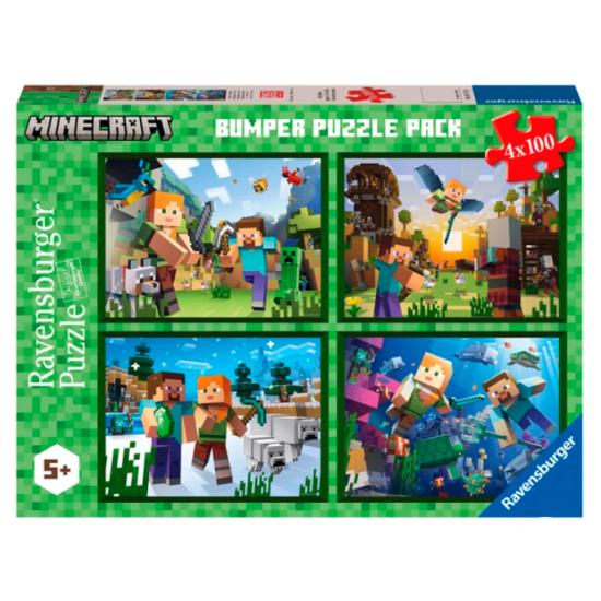 Puzzle Ravensburger Minecraft de 4 x 100 Peças