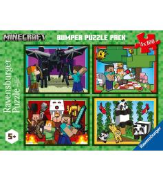 Puzzle Ravensburger Minecraft de 4 x 100 Peças