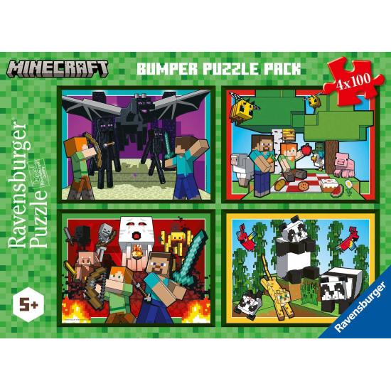 Puzzle Ravensburger Minecraft de 4 x 100 Peças
