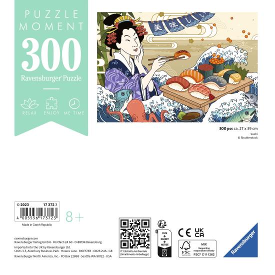 Puzzle Ravensburger Moment Sushi de 300 peças Puzzle Ravensburger Moment Sushi de 300 peças
