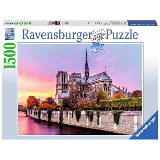Puzzle Ravensburger Notre Dame ao pôr do sol 1500 peças