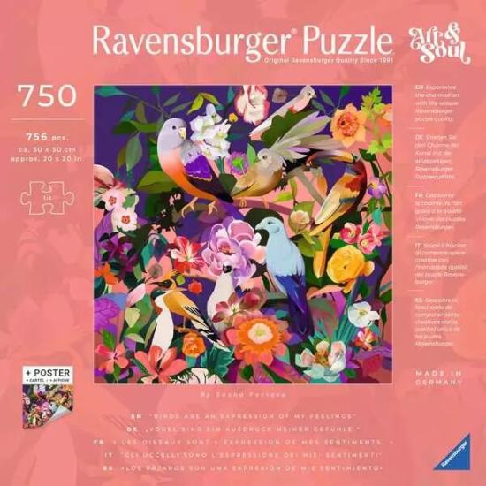 Puzzle Ravensburger Observação de Pássaros de 750 peças