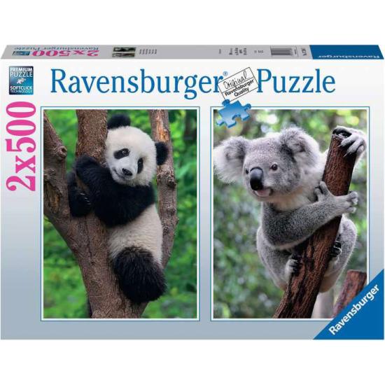 Puzzle Ravensburger Panda e Koala de 2x500 peças