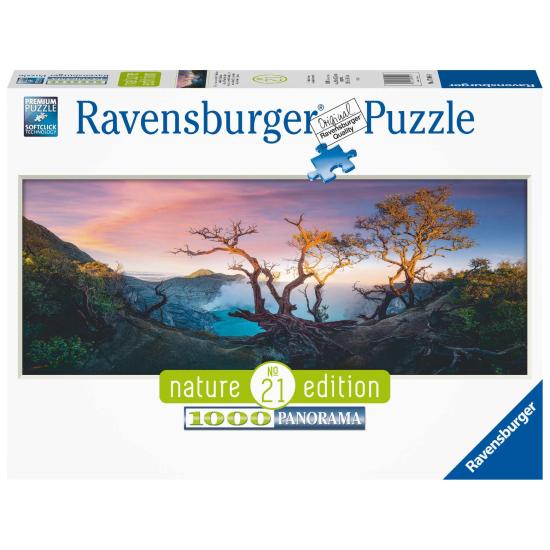 Puzzle Ravensburger Panorama Lago do Monte Ijen, Java de 1000 P