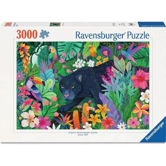 Puzzle Ravensburger Pantera Na Selva De Flores de 3000 Peças
