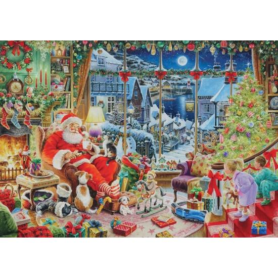 Puzzle Ravensburger Papai Noel Tira Uma Folga de 1000 peças