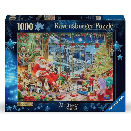 Puzzle Ravensburger Papai Noel Tira Uma Folga de 1000 peças