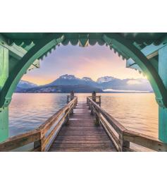 Puzzle Ravensburger Passarela No Lago De Annecy 1000 Pçs