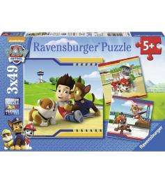 Patrulha Canina Ravensburger Puzzle 3 x 49 Peças