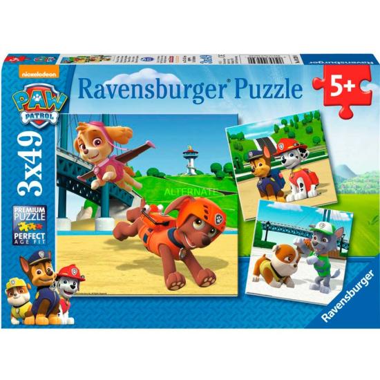 Puzzle da Patrulha Canina Ravensburger, 3x49 peças