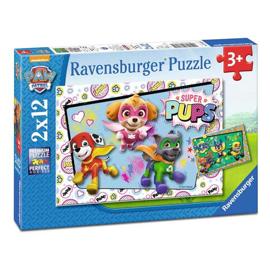 Super filhotes de Patrulha Canina Ravensburger Puzzle 2x12 peça