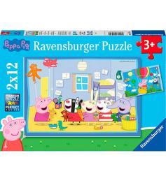 Puzzle Ravensburger Peppa Pig Adventures 2x12 peças
