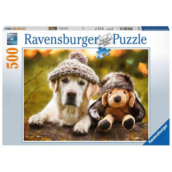 Puzzle de cachorro Ravensburger com chapéu 500 peças