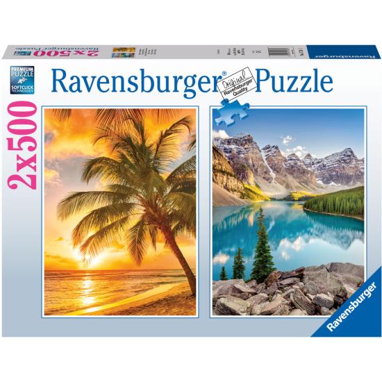 Puzzle Ravensburger Praia e Montanha 2x500 peças