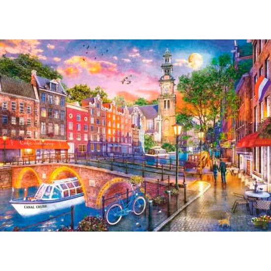 Puzzle Ravensburger Pôr do sol sobre Amsterdã 1000 Pçs Puzzle Ravensburger Pôr do sol sobre Amsterdã 1000 Pçs