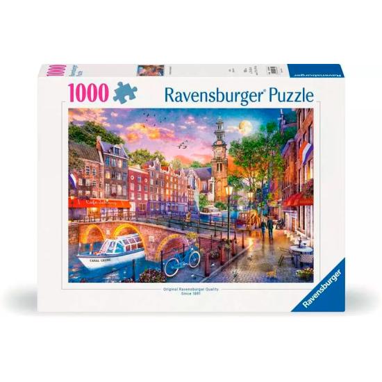 Puzzle Ravensburger Pôr do sol sobre Amsterdã 1000 Pçs Puzzle Ravensburger Pôr do sol sobre Amsterdã 1000 Pçs
