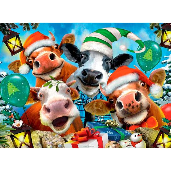 Puzzle Ravensburger Selfie Vacas Feliz Natal 500 Peças