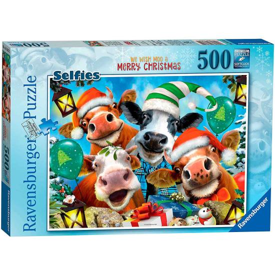 Puzzle Ravensburger Selfie Vacas Feliz Natal 500 Peças