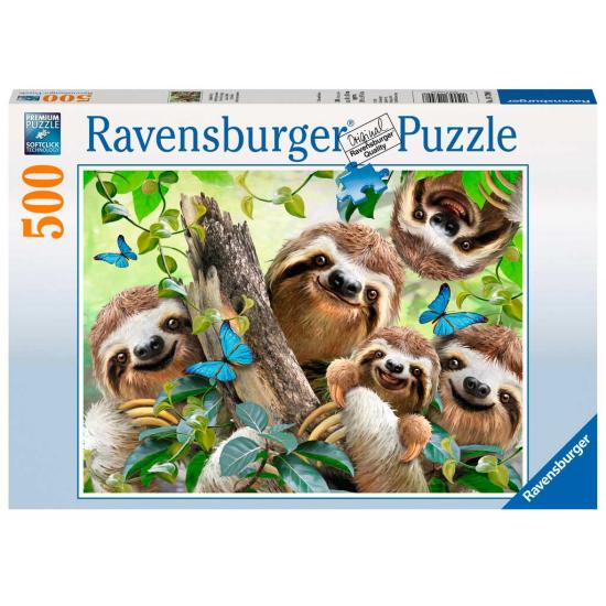 Puzzle Ravensburger Selfie entre preguiças, 500 peças