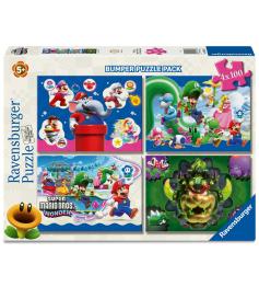 Puzzle Ravensburger Super Mario Bros Wonder de 4 x 100 Peças
