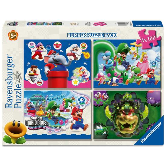 Puzzle Ravensburger Super Mario Bros Wonder de 4 x 100 Peças