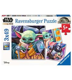 Puzzle Ravensburger The Mandalorian Grogu Moments de 3x49 Pçs