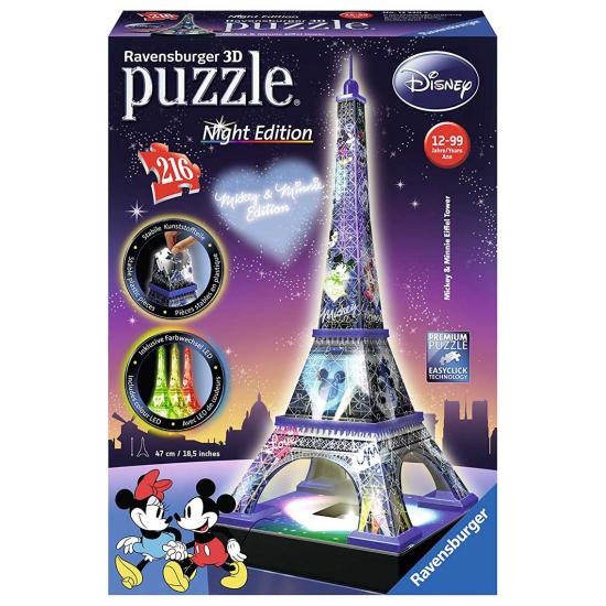 Puzzle Ravensburger Torre Eiffel Disney Night Edition 3D