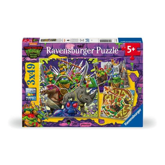 Puzzle Ravensburger Tartarugas Ninjas 3x49 Peças Puzzle Ravensburger Tartarugas Ninjas 3x49 Peças