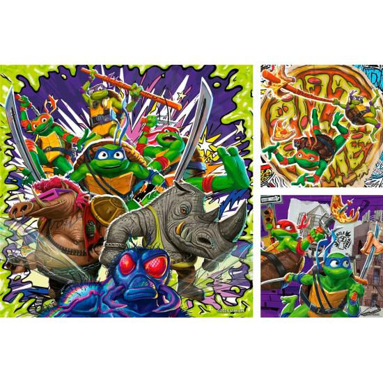 Puzzle Ravensburger Tartarugas Ninjas 3x49 Peças Puzzle Ravensburger Tartarugas Ninjas 3x49 Peças