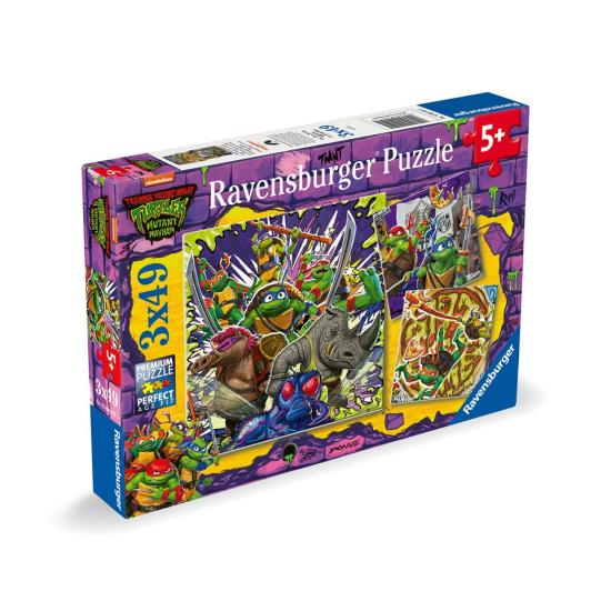 Puzzle Ravensburger Tartarugas Ninjas 3x49 Peças Puzzle Ravensburger Tartarugas Ninjas 3x49 Peças