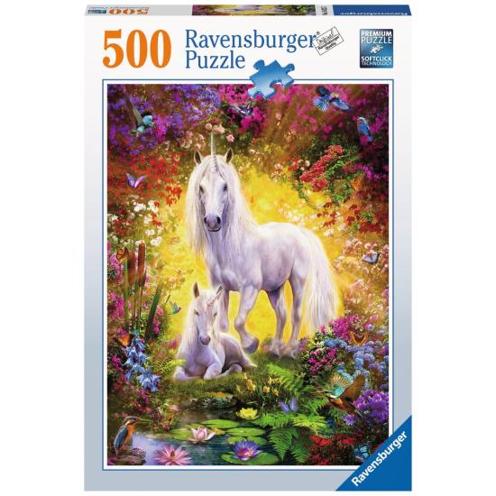 Puzzle de unicórnio e potro Ravensburger 500 peças