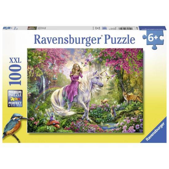 Ravensburger montando um Puzzle Unicorn XXL de 100 peças