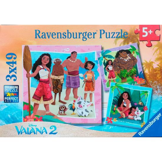 Puzzle Ravensburger Vaiana 2 de 3x49 Peças