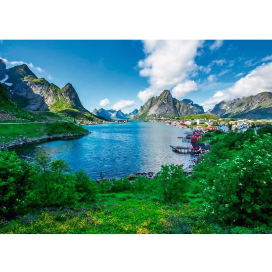Puzzle Ravensburger Vista de Lofoten, Noruega 1000 Peças