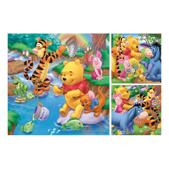 Puzzle de pesca do Ursinho Pooh Ravensburger 3 x 49 peças
