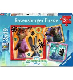 Puzzle Ravensburger Zootopia 2 de 3x49 Peças