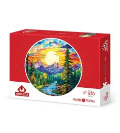 Puzzle Arte Puzzle Alpes en Vitrais 570 Peças
