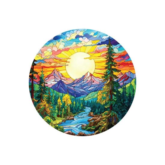 Puzzle Arte Puzzle Alpes en Vitrais 570 Peças