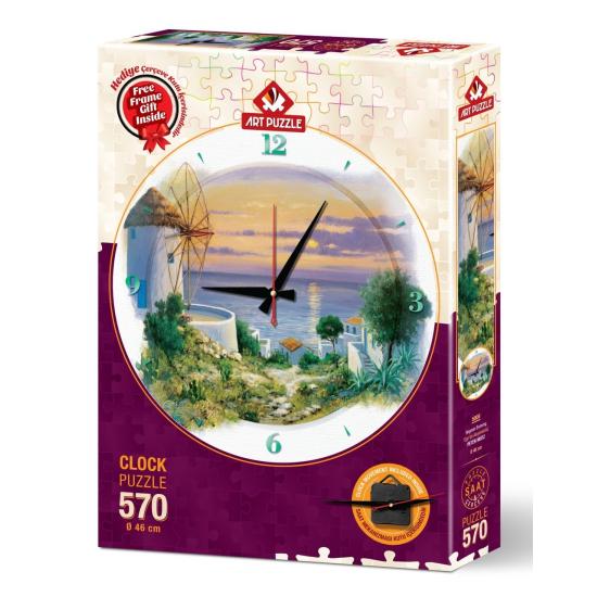 Puzzle Relógio Arte Puzzle Pôr do Sol no Mar Egeu