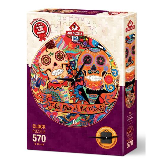 Puzzle Relógio Art Puzzle Feliz Dia dos Mortos 570 Puzzle Relógio Art Puzzle Feliz Dia dos Mortos 570