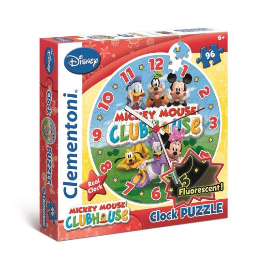 Relógio Puzzle Clementoni A Casa de Mikey Mouse 96 Peças