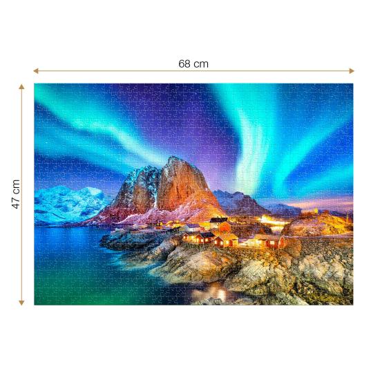 Puzzle Roovi Aurora Boreal, Noruega de 1000 Peças