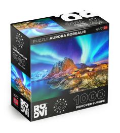 Puzzle Roovi Aurora Boreal, Noruega de 1000 Peças